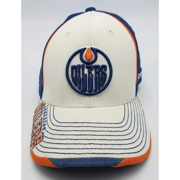 Edmonton Oilers Colorblock NHL Reebok Center Ice Collection Fitted Hat Size L/XL - Picture 2 of 6